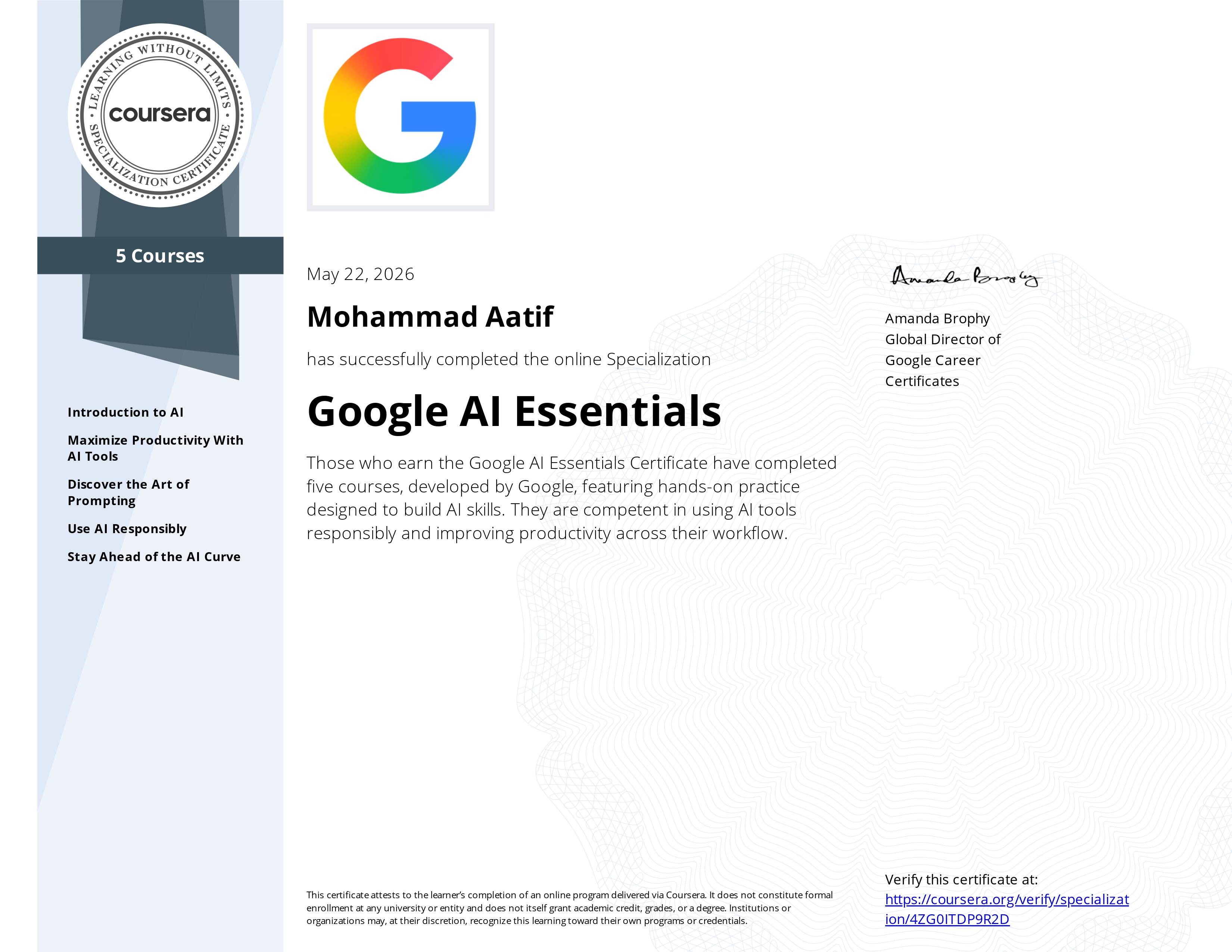 Google AI Essentials – Google x Coursera